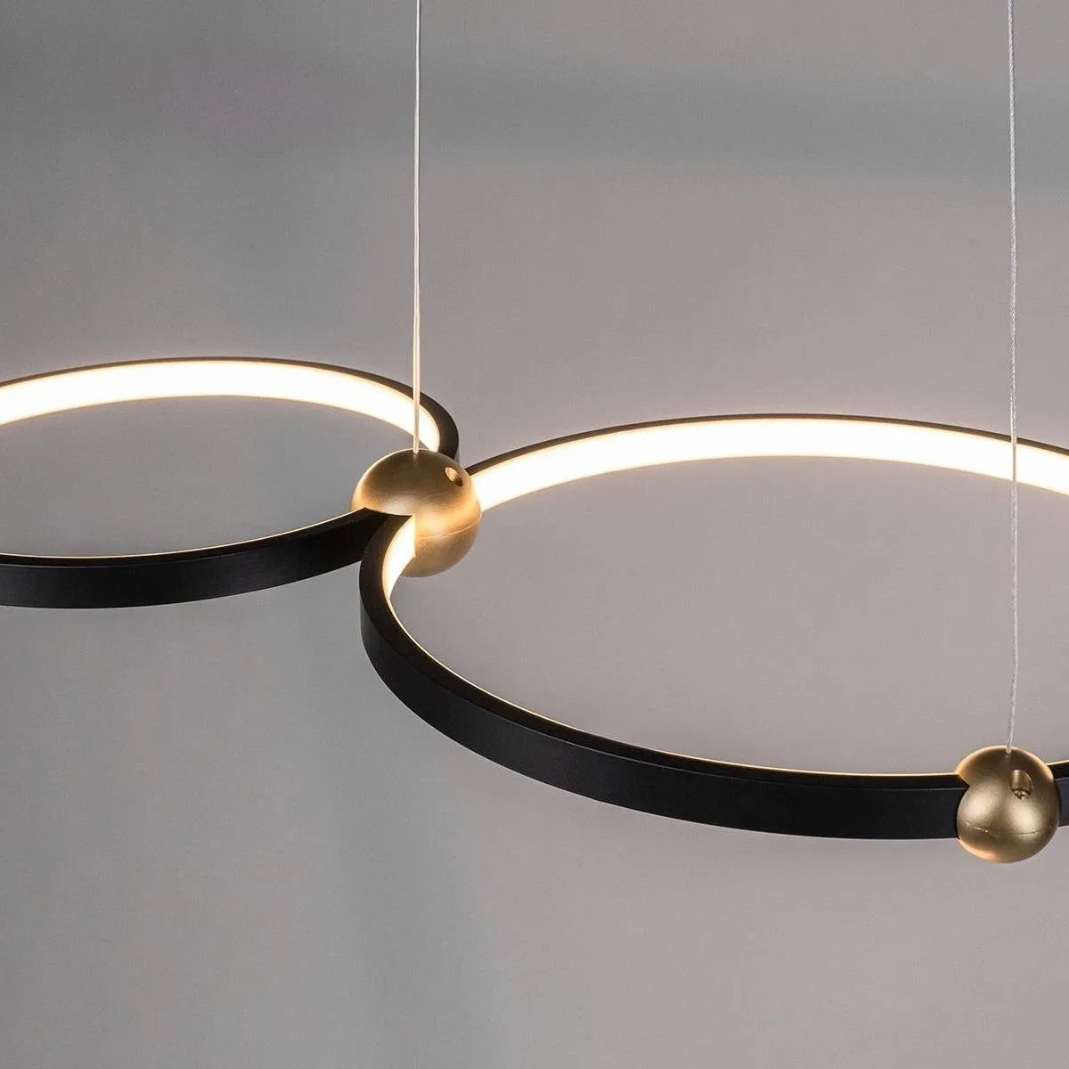 Ledowa Lampa wisząca Aurora No.3 50cm 3k czarna ściemnialna - obrazek 3