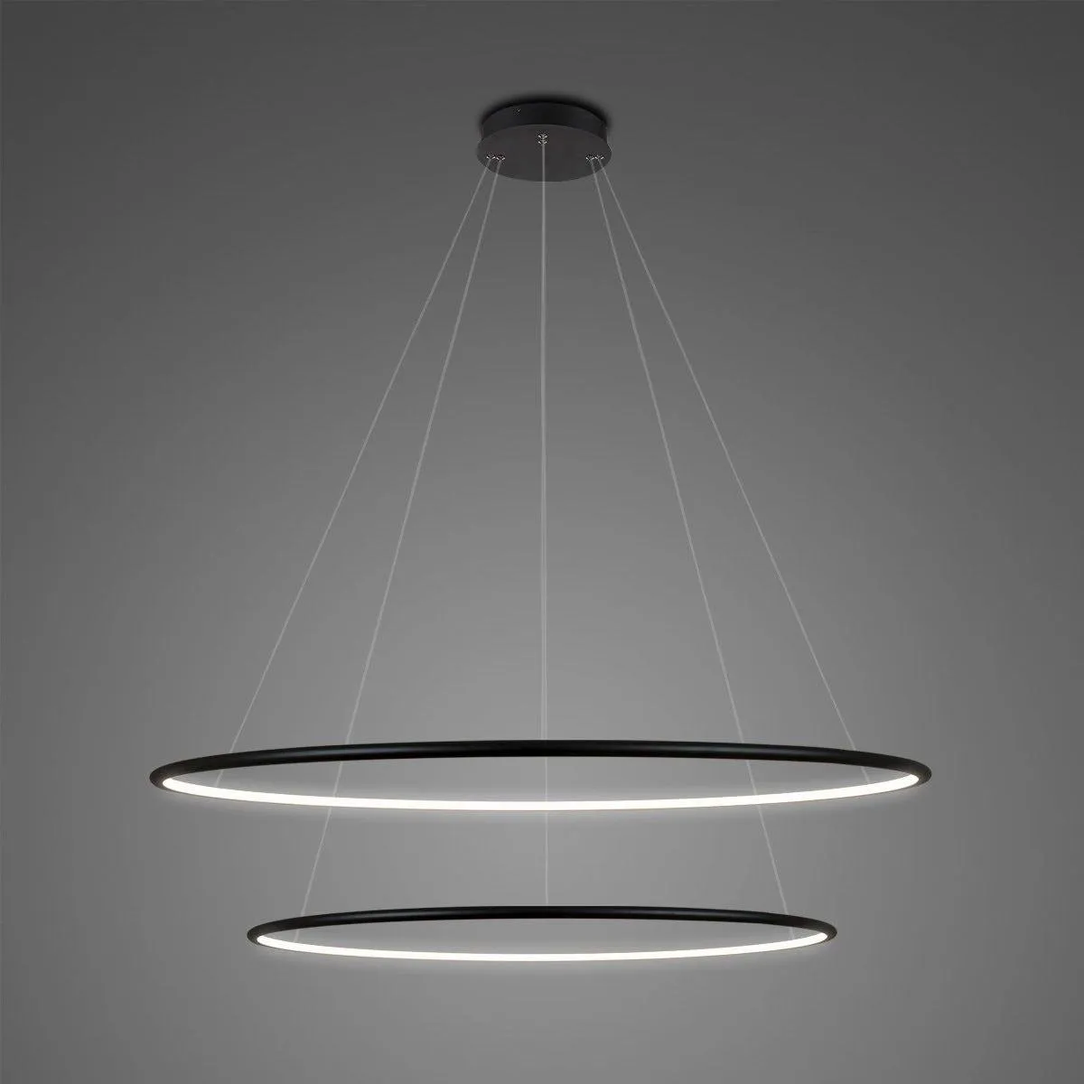 Lampa Ledowe Okręgi No.2 czarna 80cm 4k