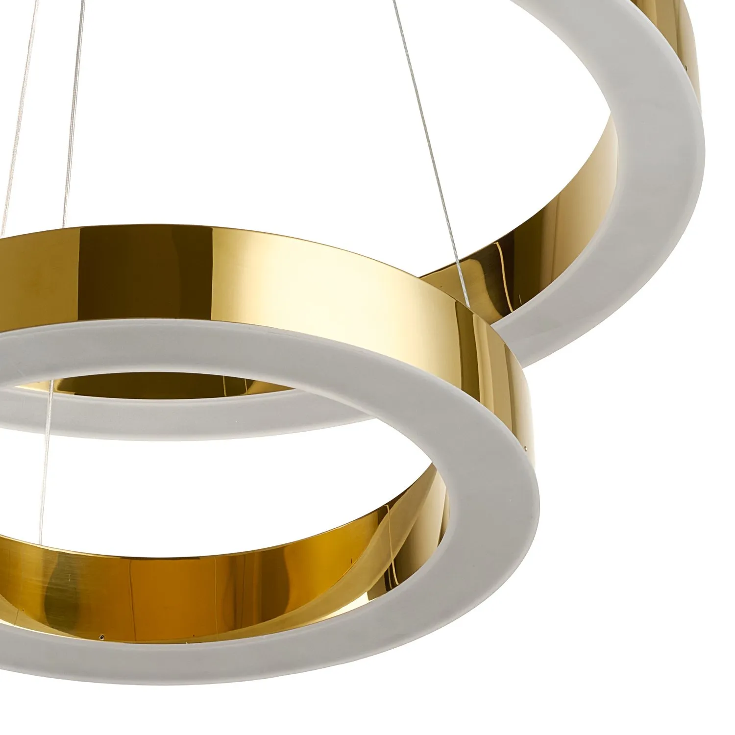 Lampa wisząca CIRCLE 2 40+60 cm - LED dwa ringi złoty połysk - obrazek 21