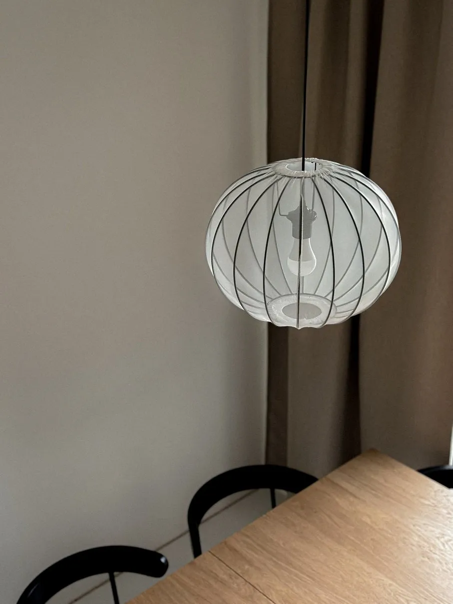 MELLOW lampa wisząca czarny 1x40W E27 abażur mist 52 biały kula - obrazek 3