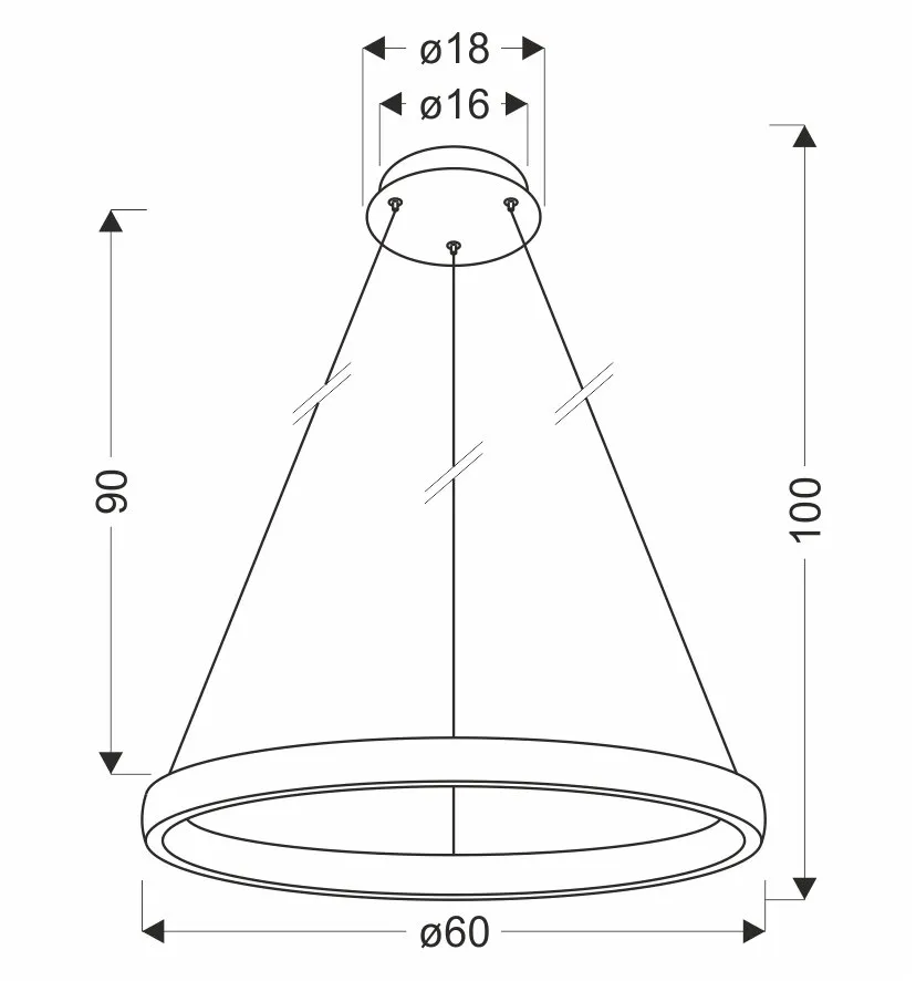 Hashim lampa wisząca 60cm złoty 34W LED kryształki bezbarwne - obrazek 3