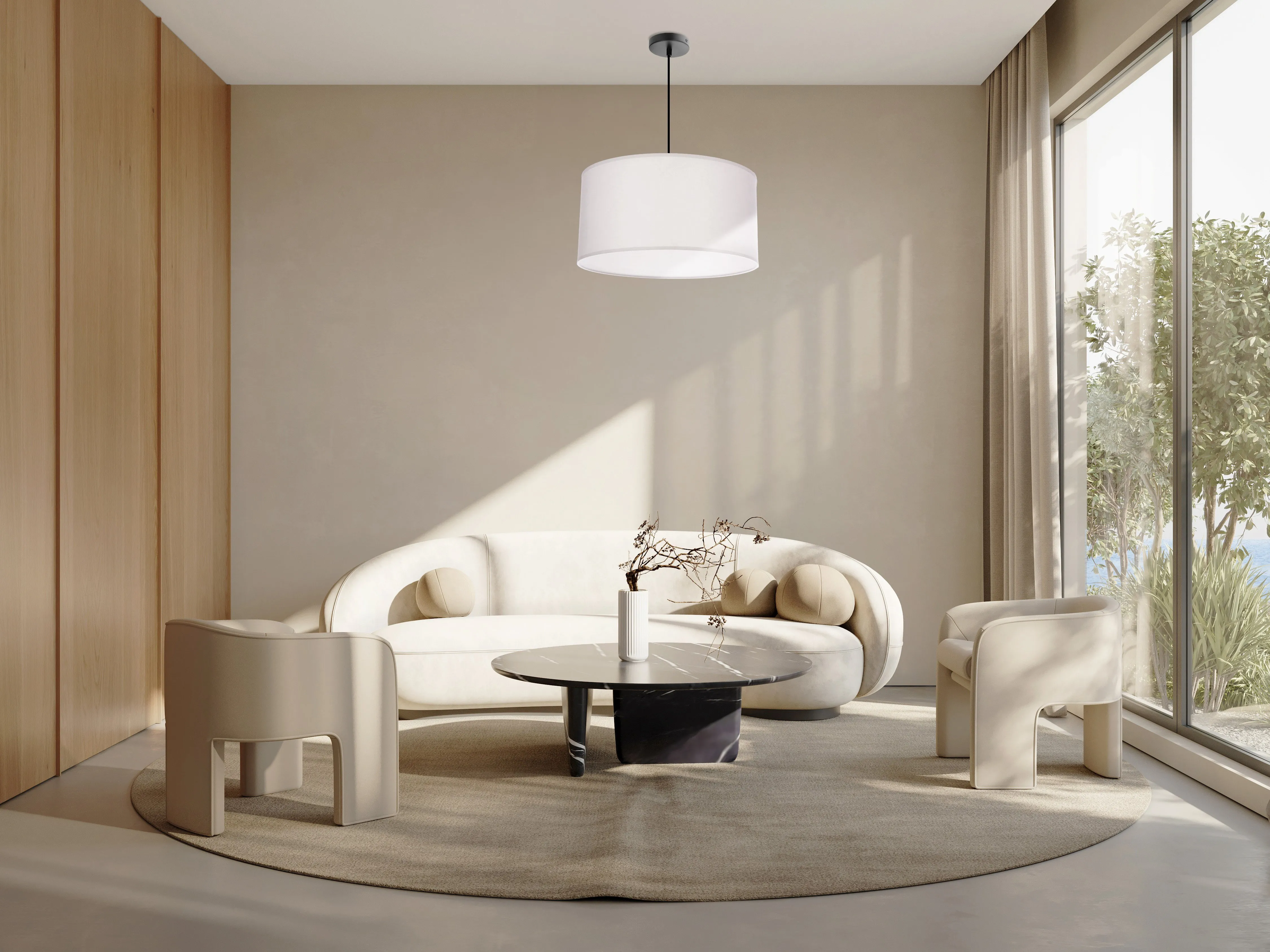 SHANTI lampa wisz¹ca czarny 1x40W E27 aba¿ur szary - obrazek 4
