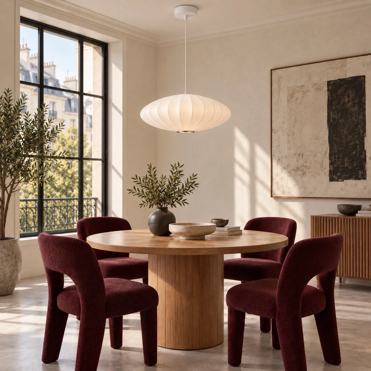 Lampa wisząca SILK FLAT biała 50 cm - nowoczesna i minimalistyczna - obrazek 2