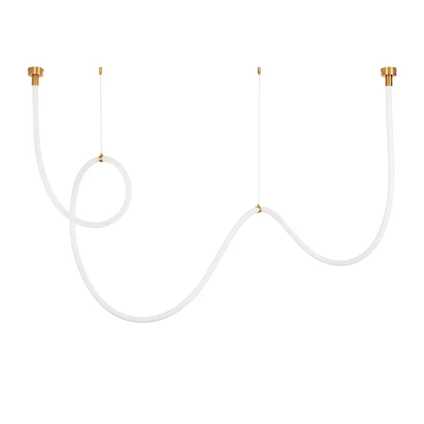 Lampa wisząca SNAKE LED 400 cm - elastyczny przewód LED, 3000K, złote uchwyty