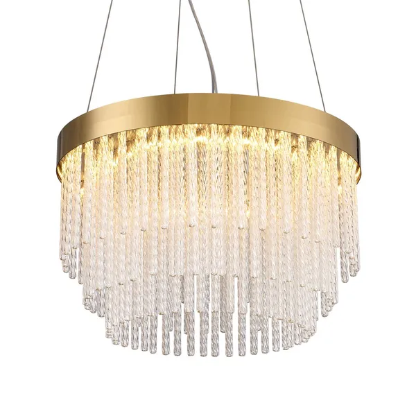 Lampa wisząca GLORIA  40 cm - żyrandol  kryształowo-złoty