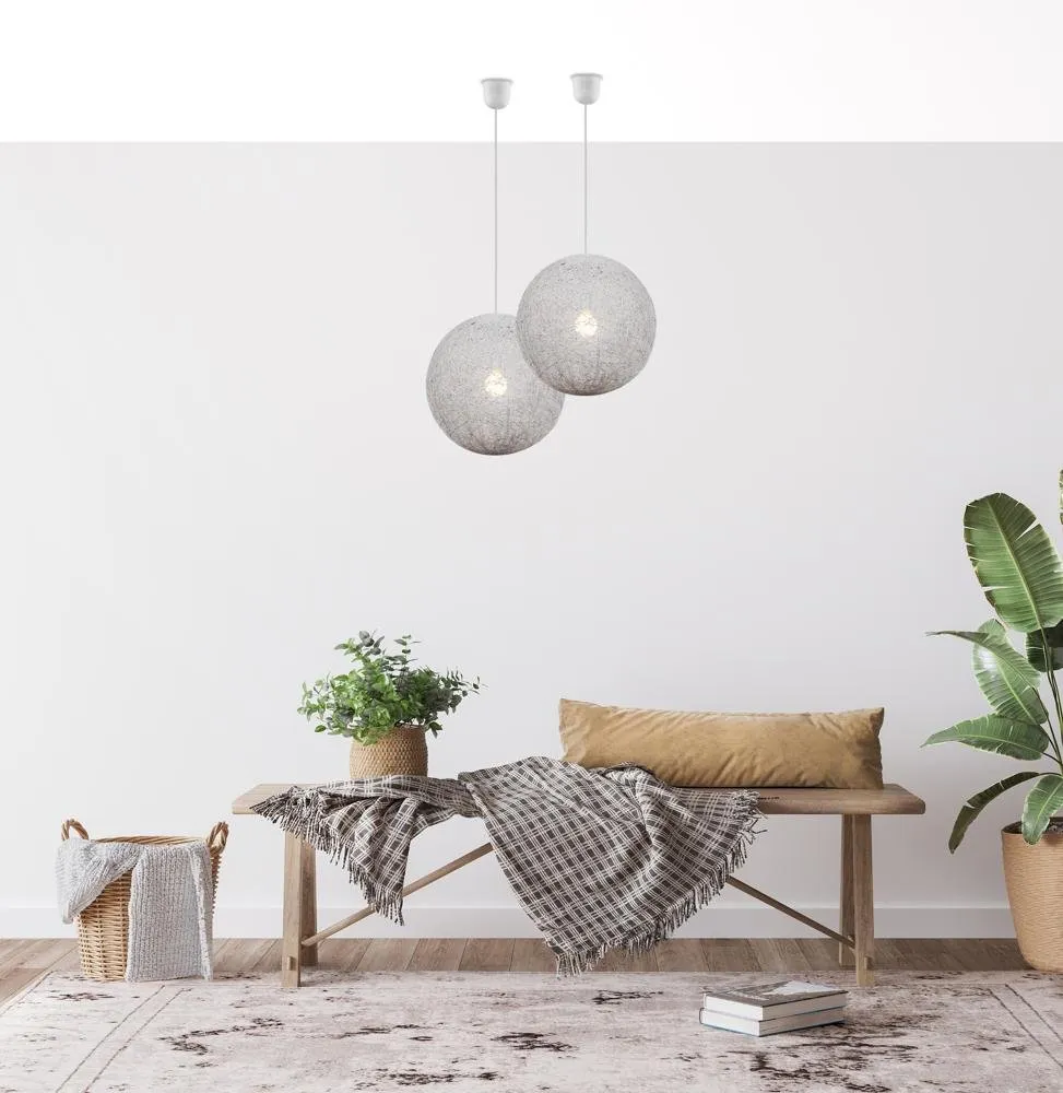 CARUBA LAMPA WISZĄCA 1X60W E27 BIAŁY 30 - obrazek 3