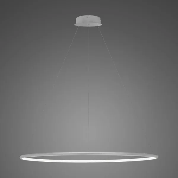 Lampa wisząca Ledowe Okręgi No.1 100cm 4k srebrna