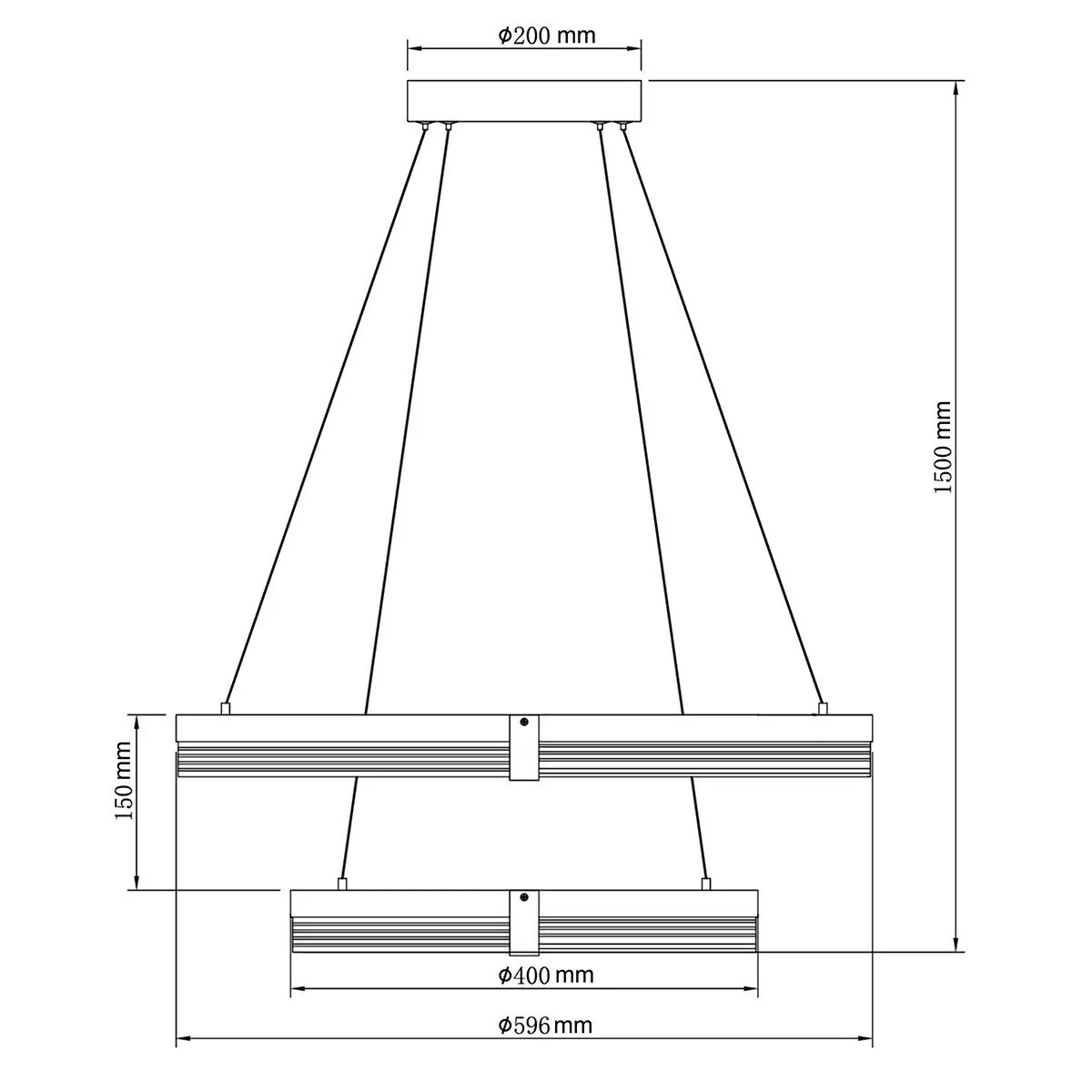 Lampa wisząca Plum 60 cm 40 cm czarno-transparentna LED CCT - obrazek 8