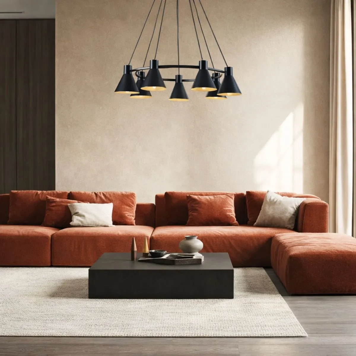 MORE LAMPA WISZĄCA 7X40W E27 CZARNY MATOWY - obrazek 4