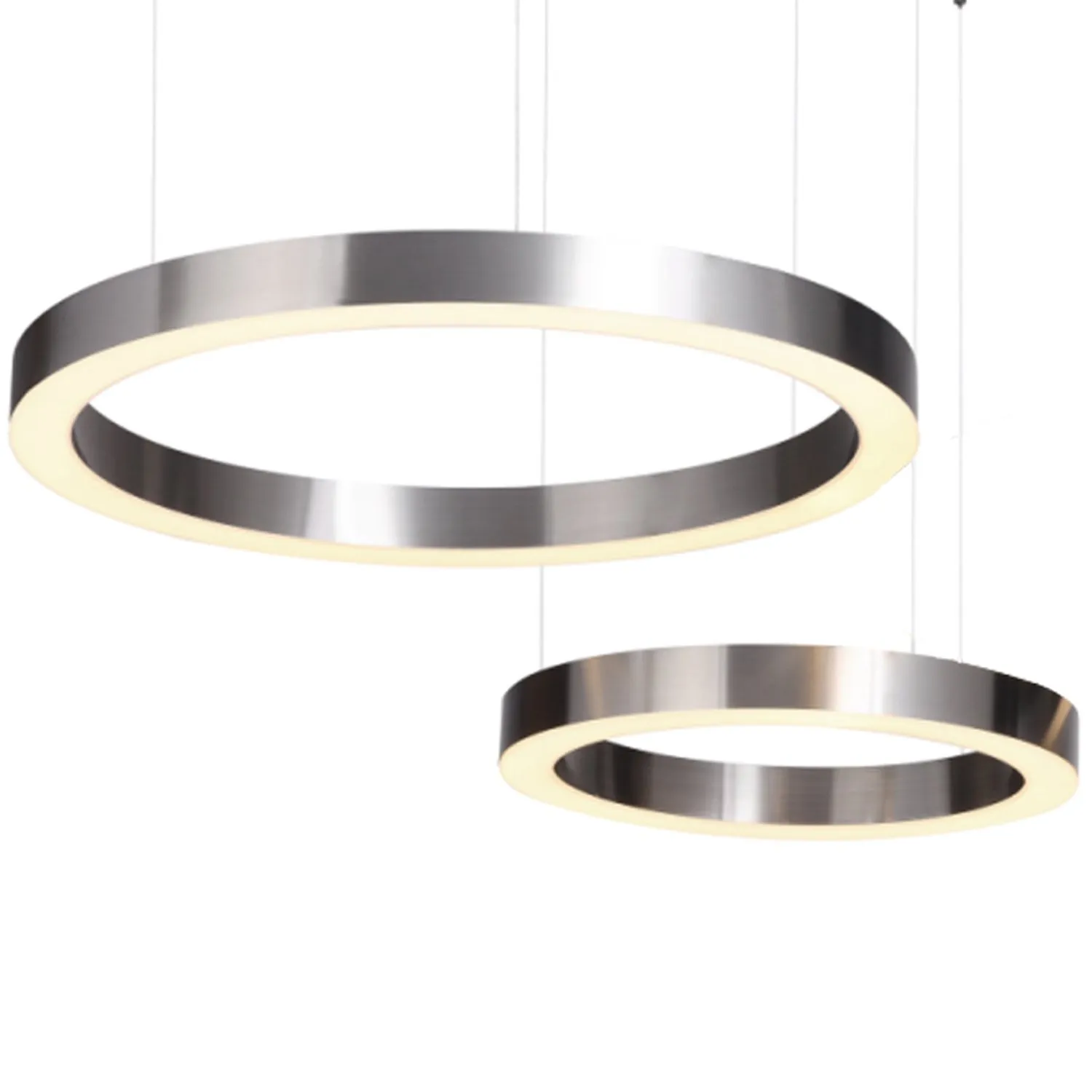 Lampa wisząca CIRCLE 2 40+60 cm - LED nikiel szczotkowany na 1 podsufitce - obrazek 3