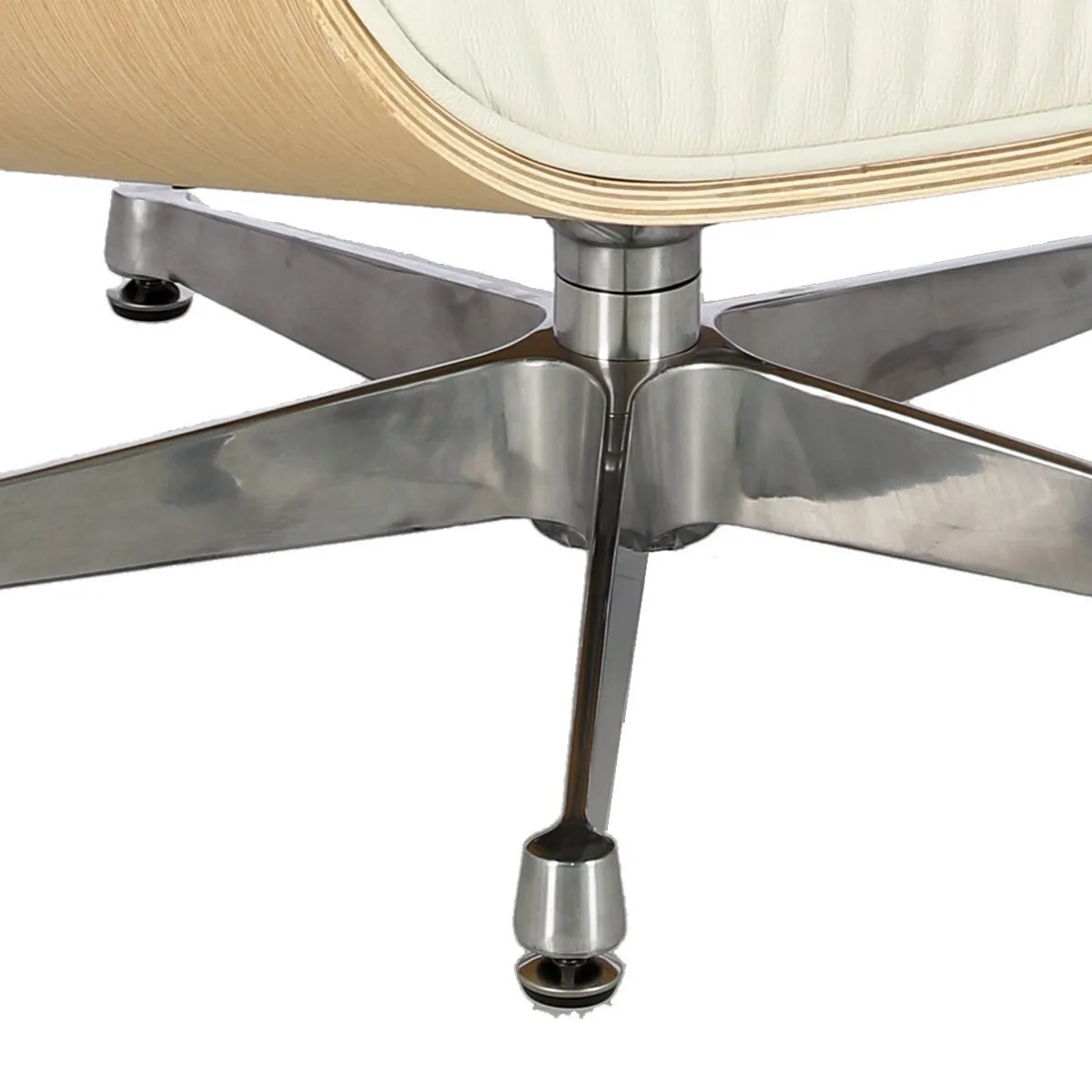 Fotel Vip biały/natural oak/srebrna baza - obrazek 15