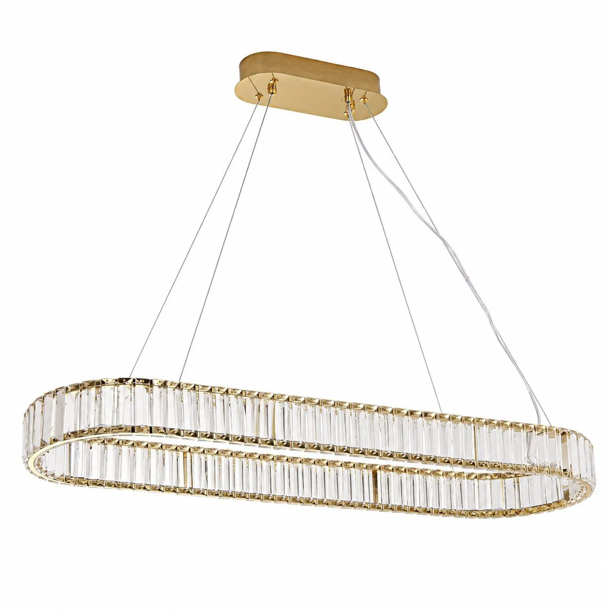 Lampa wisząca ADONIS 100 cm - żyrandol złoty z kryształami - obrazek 6