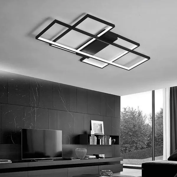 Lampa Led ring 123W czarna + Pilot ROMA