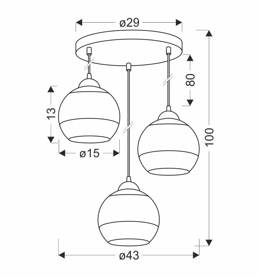 CONTESSA LAMPA WISZĄCA TALERZ CZARNY 3X40 E27 KLOSZ ZŁOTY - obrazek 3