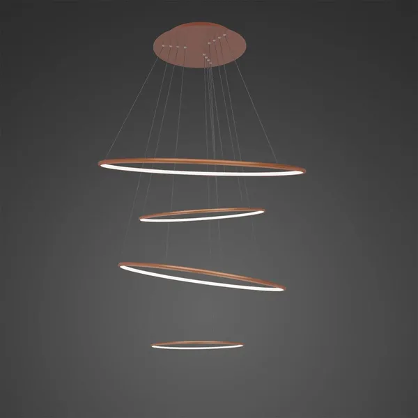Lampa wisząca Ledowe Okręgi No.4 100cm 4k miedziana