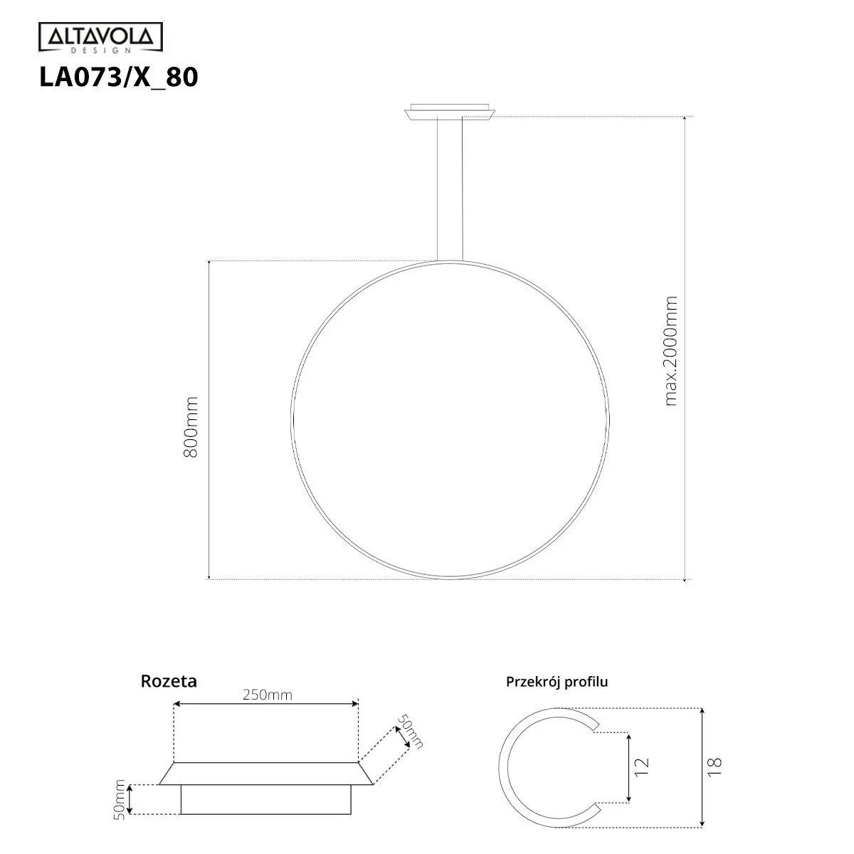 Lampa wisząca Ledowe Okręgi No.1 X 80cm 3k różowo złoty - obrazek 4