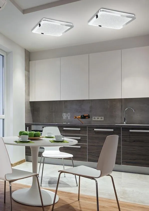 Plafon do łazienki NEXIT minimalistyczny – srebrny chromowany 40 cm – plafon z funkcją ściemniania LED 3000K 24W IP44 - obrazek 5