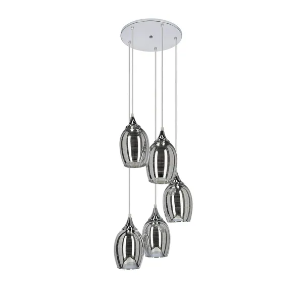 MARINA LAMPA WISZĄCA TALERZ 5X60W E27 CHROM