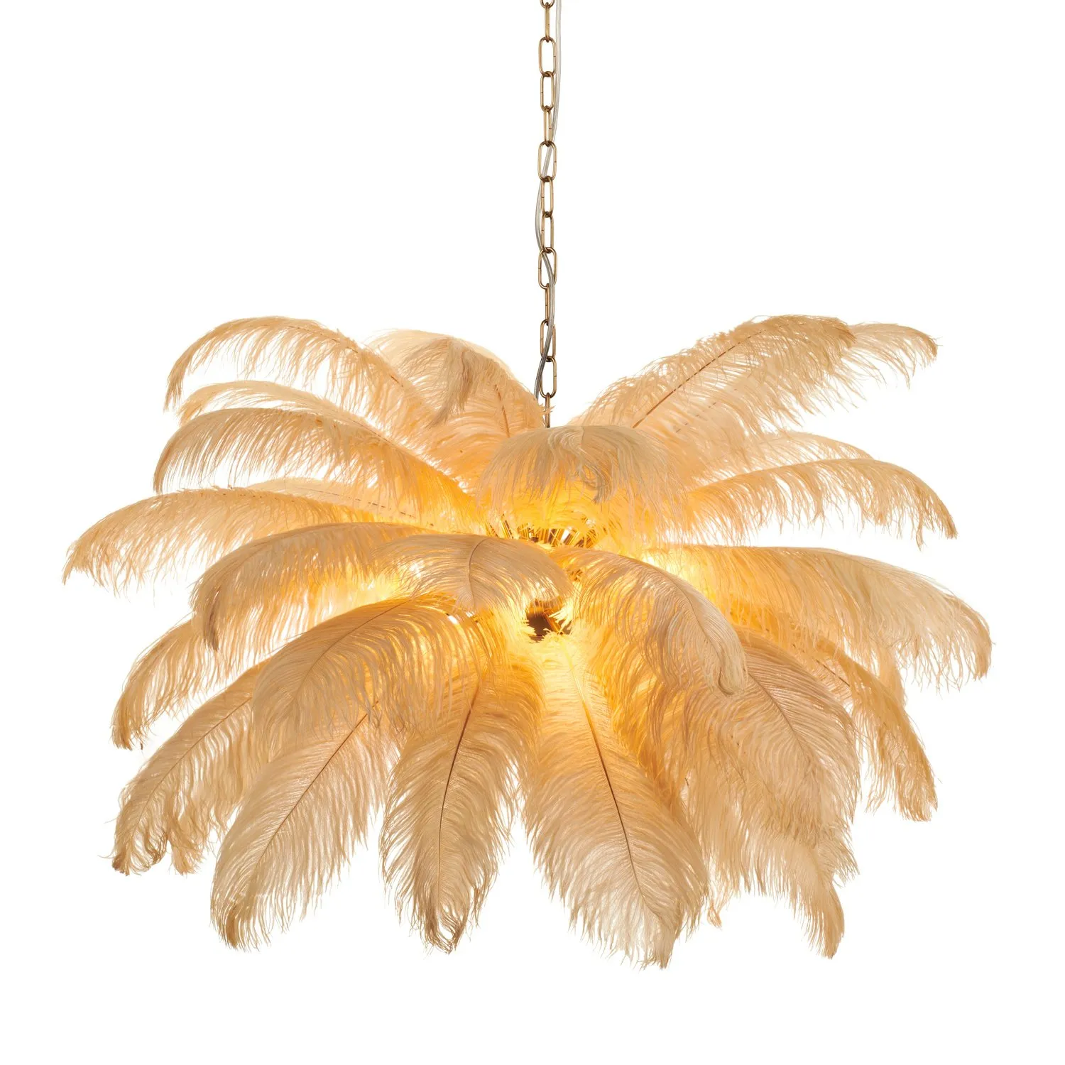 Lampa wisząca EMU 100 cm - pióra beżowe - obrazek 4