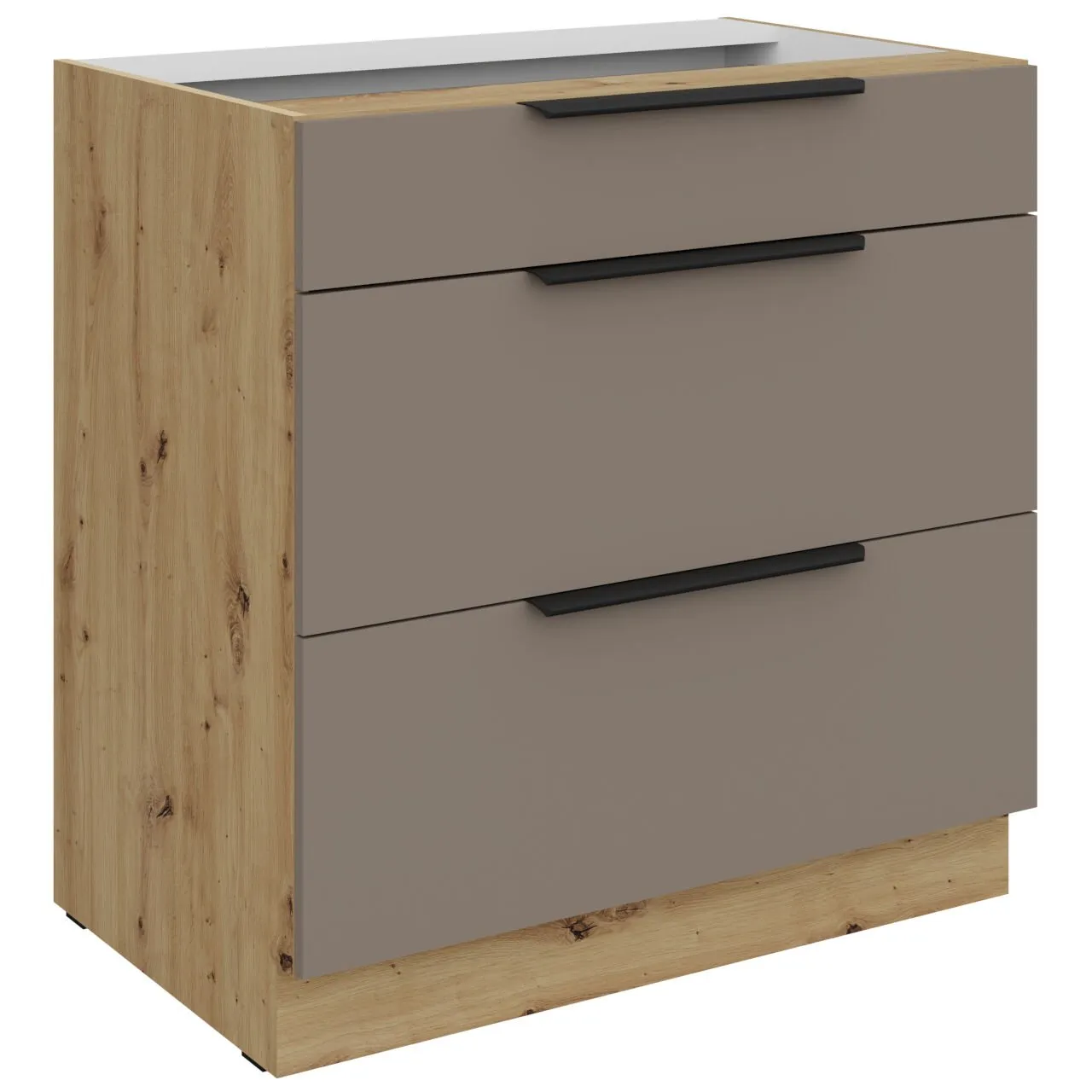 Szafka z szufladami 80 ERIS 04 dąb artisan / piaskowa szarość