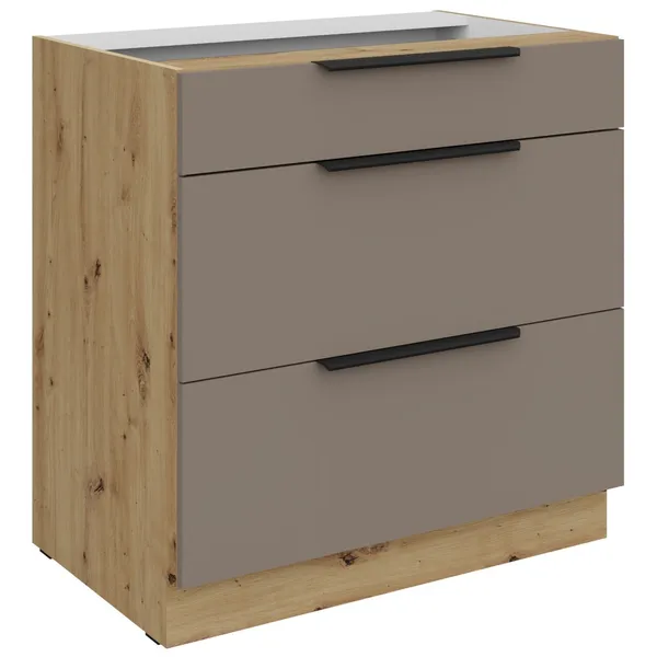 Szafka z szufladami 80 ERIS 04 dąb artisan / piaskowa szarość