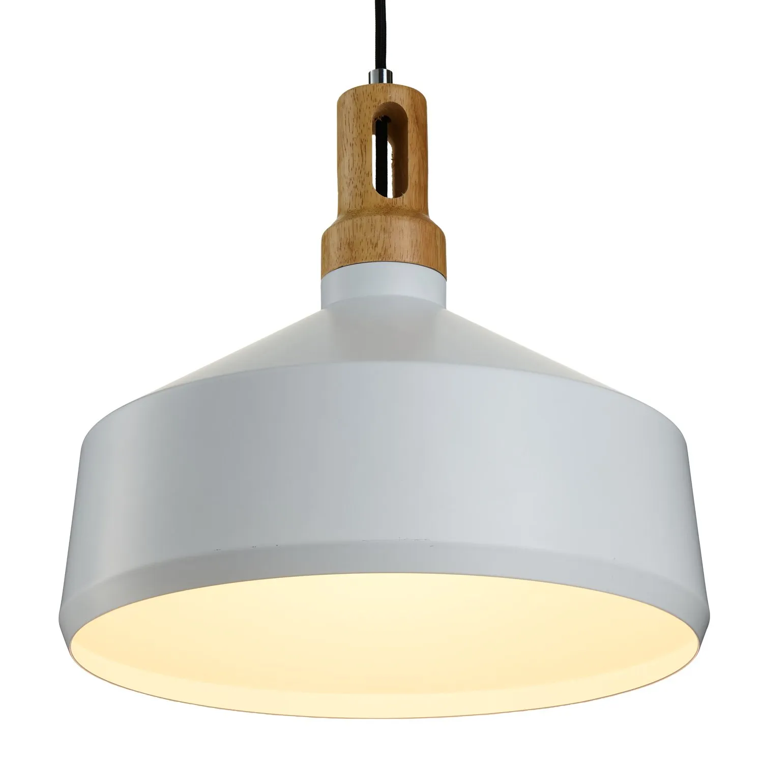 Lampa wisząca NORDIC WOODY biało drewniana 35 cm - obrazek 4