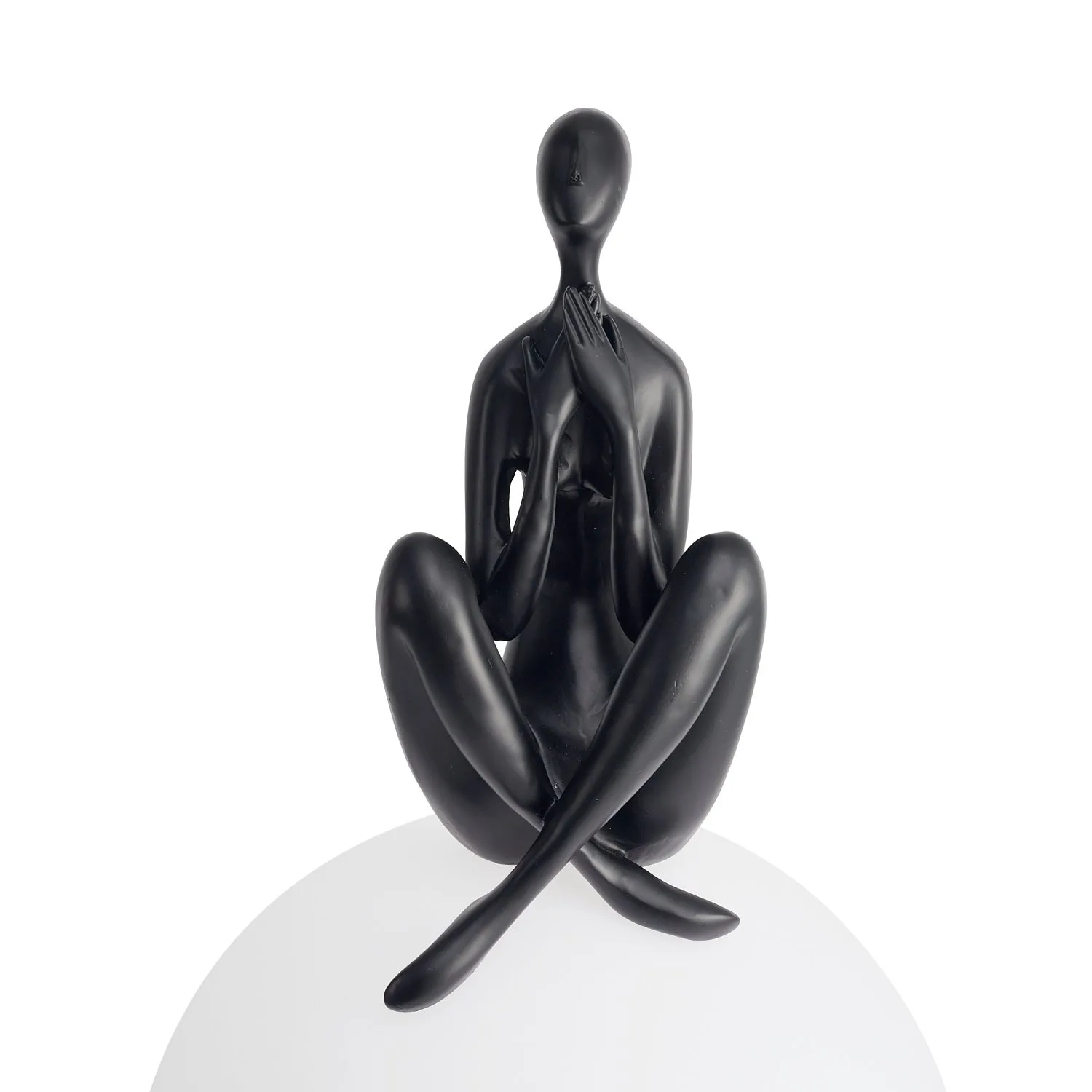Lampa stołowa WOMAN-3 ,47 cm -czarna figura,biały klosz - obrazek 4