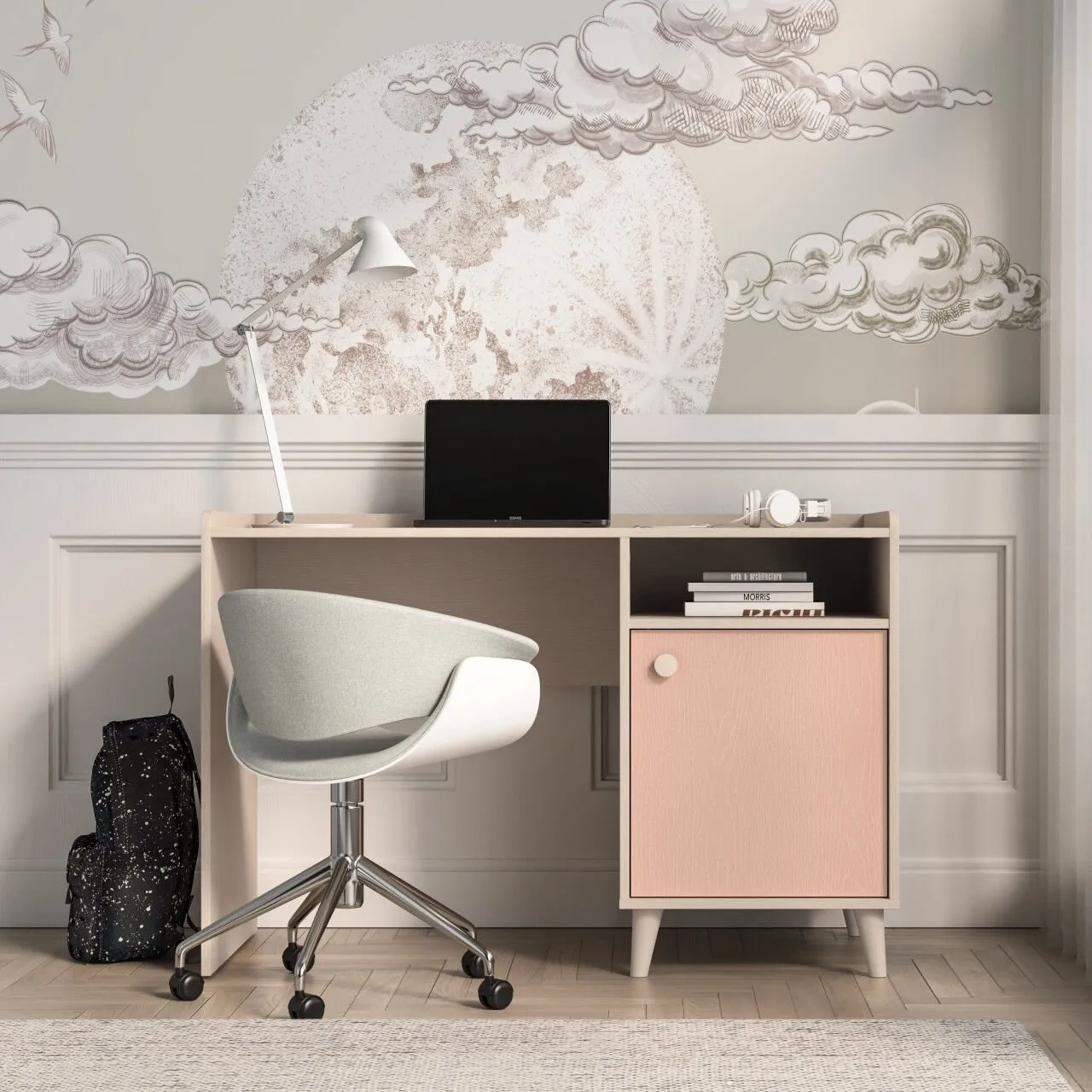 Biurko EVE 07 piasek pustyni / millenial pink - obrazek 5