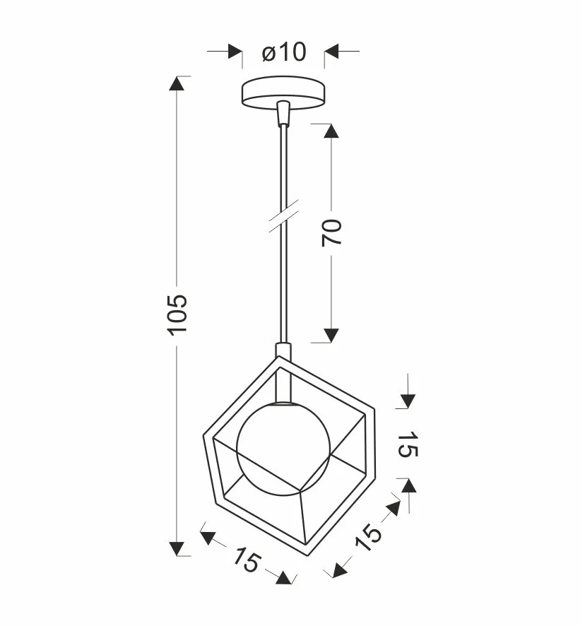 LAMPA WISZĄCA WEERT 1 CZARNY ZŁOTY 115x15x15 - obrazek 4