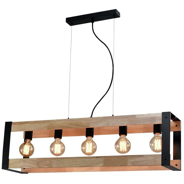 Varna lampa wisząca czarny 5x40w e27 klosz czarny