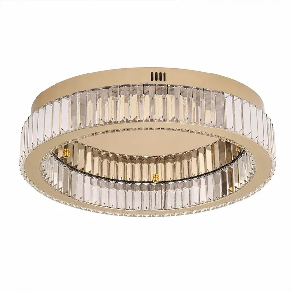 Plafon ledowy APOLLO 50 cm - złoty plafon LED, kryształowy