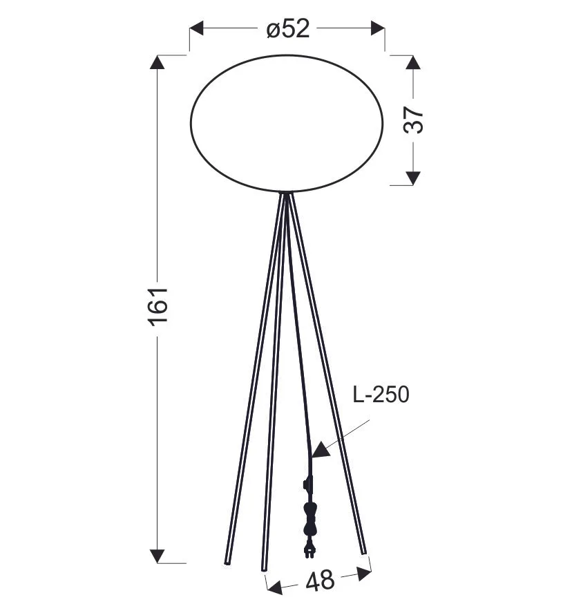 MELLOW lampa pod³ogowa czarny 1x40W E27 aba¿ur mist 52 bia³y kula - obrazek 4
