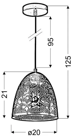SFINKS LAMPA WISZĄCA 20/21 STOŻEK 1X60W E27 AŻUROWY PATYNA - obrazek 4