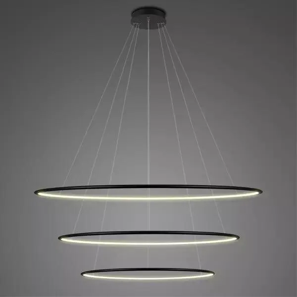 Lampa wisząca Ledowe Okręgi No.3 100cm 3k czarna