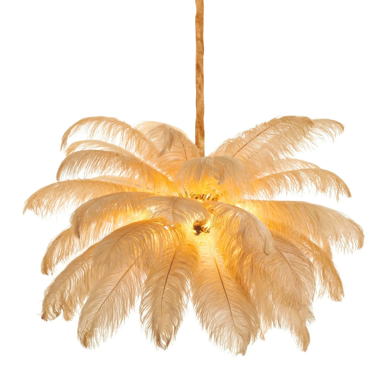 Lampa wisząca EMU 100 cm - pióra beżowe - obrazek 8