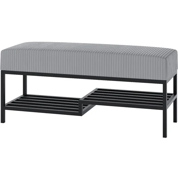 Ławka tapicerowana ARAD 100cm czarny / poso 55