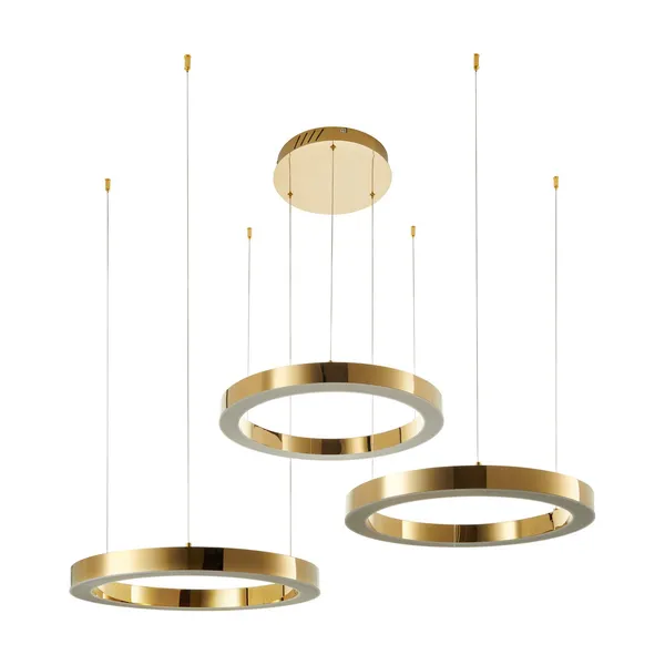 Lampa wisząca CIRCLE 3 60+60+60 cm - LED, ring złoty połysk na 1 podsufitce