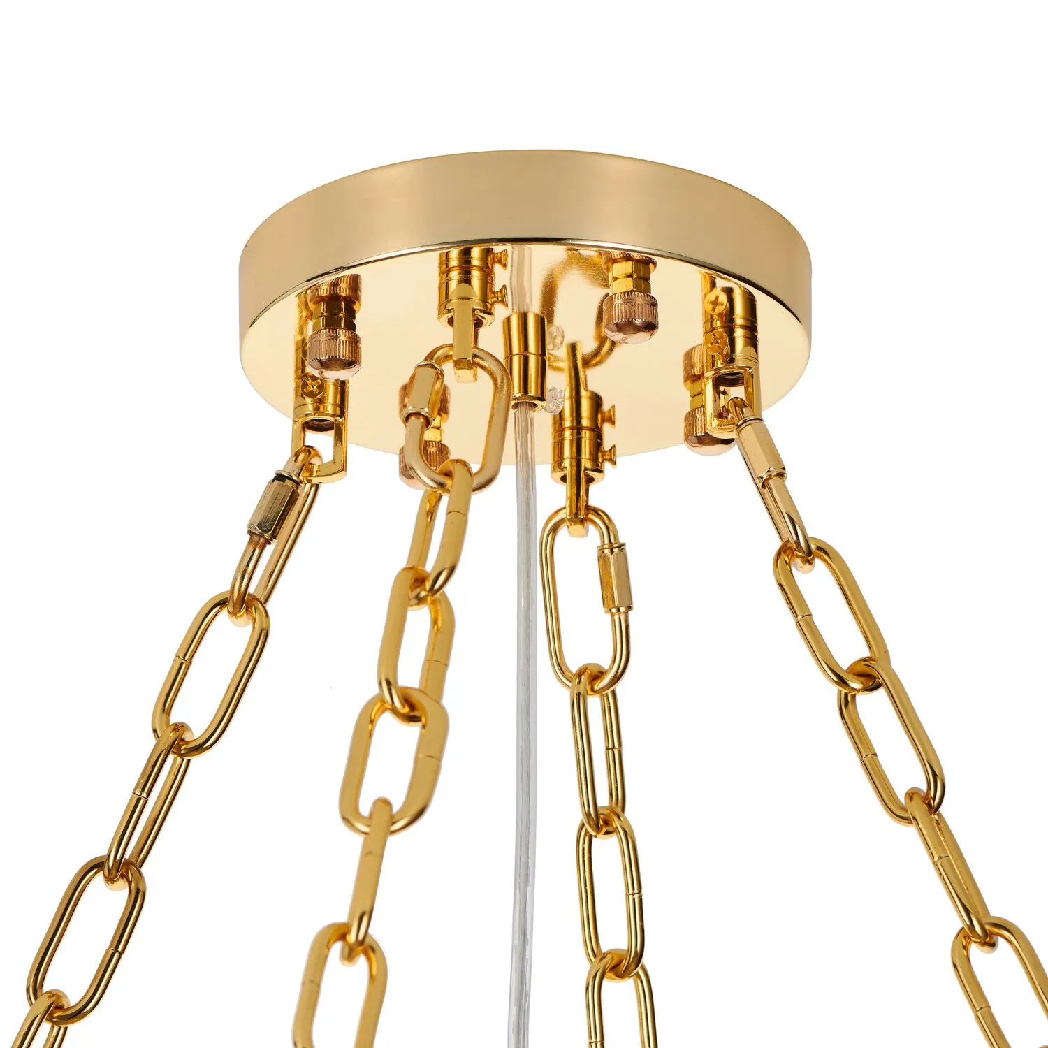 Lampa wisząca REA 80 cm - żyrandol złoty z kryształami - obrazek 5
