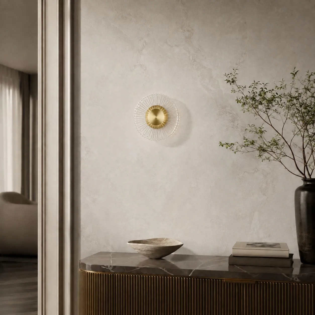 Lampa ścienna SUNBLAST - kinkiet LED 20 cm, złoty - obrazek 3