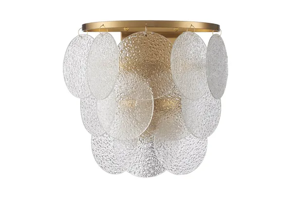Lampa ścienna FIORE 30 cm - kinkiet złoty, kryształowy