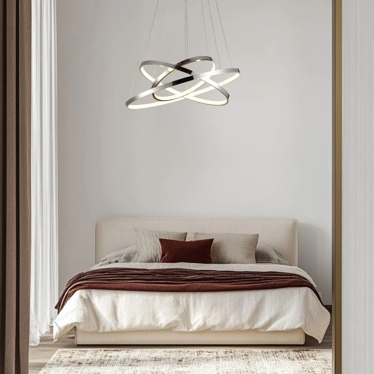 LUNE LAMPA WISZĄCA 50 OKRĄGŁY POTRÓJNY 60W LED 4000K CHROM - obrazek 3