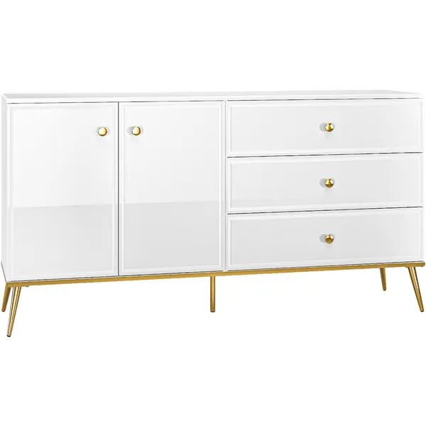 Komoda GOLDEN GL04 biały połysk