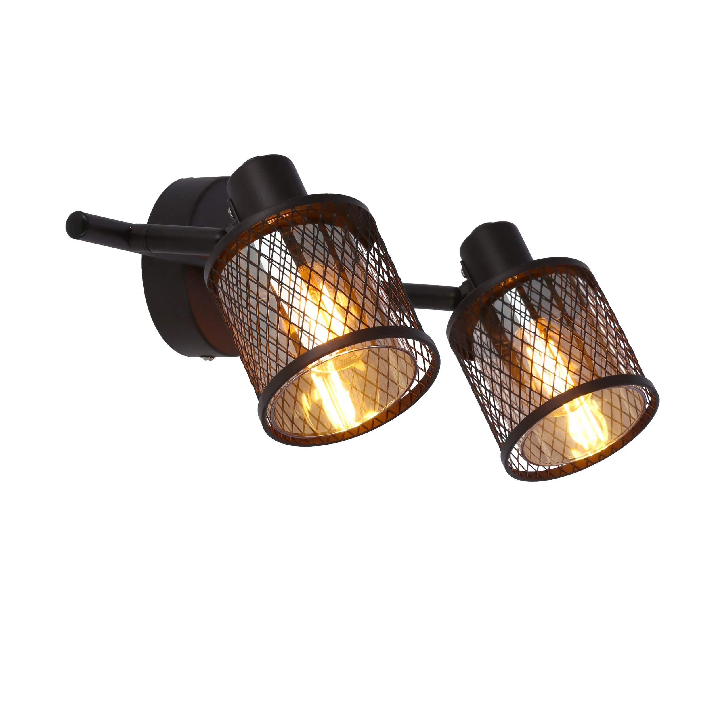 LAMPA SUFITOWA CANABERA KAWOWE ZŁOTO 2X40W E14 KLOSZ BURSZTYNOWY - obrazek 11