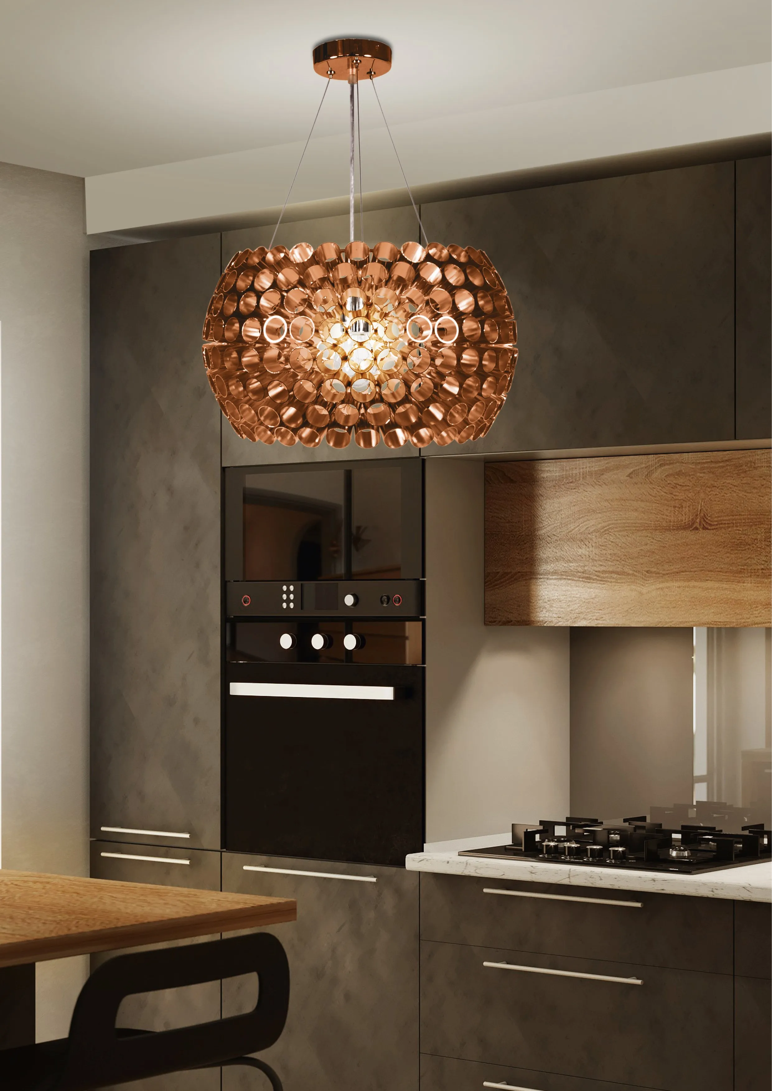 ABROS LAMPA WISZĄCA 40 1X60W E27 MIEDZIANY - obrazek 2