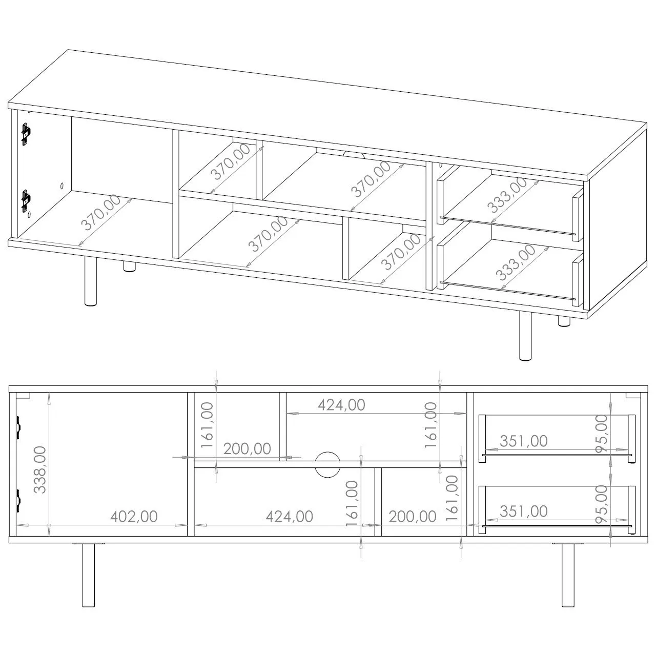 Komoda RTV NUBI 06 czarny - obrazek 4