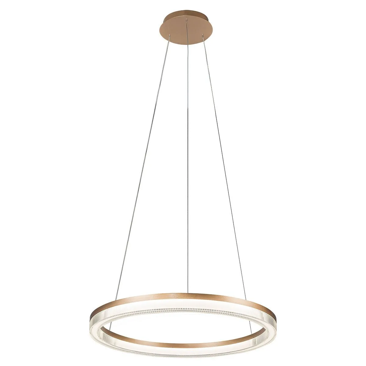 Lampa wisząca Midway Cristal Triangle złoto - transparentna mała LED CCT