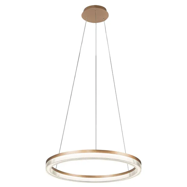 Lampa wisząca Midway Cristal Triangle złoto - transparentna duża LED CCT