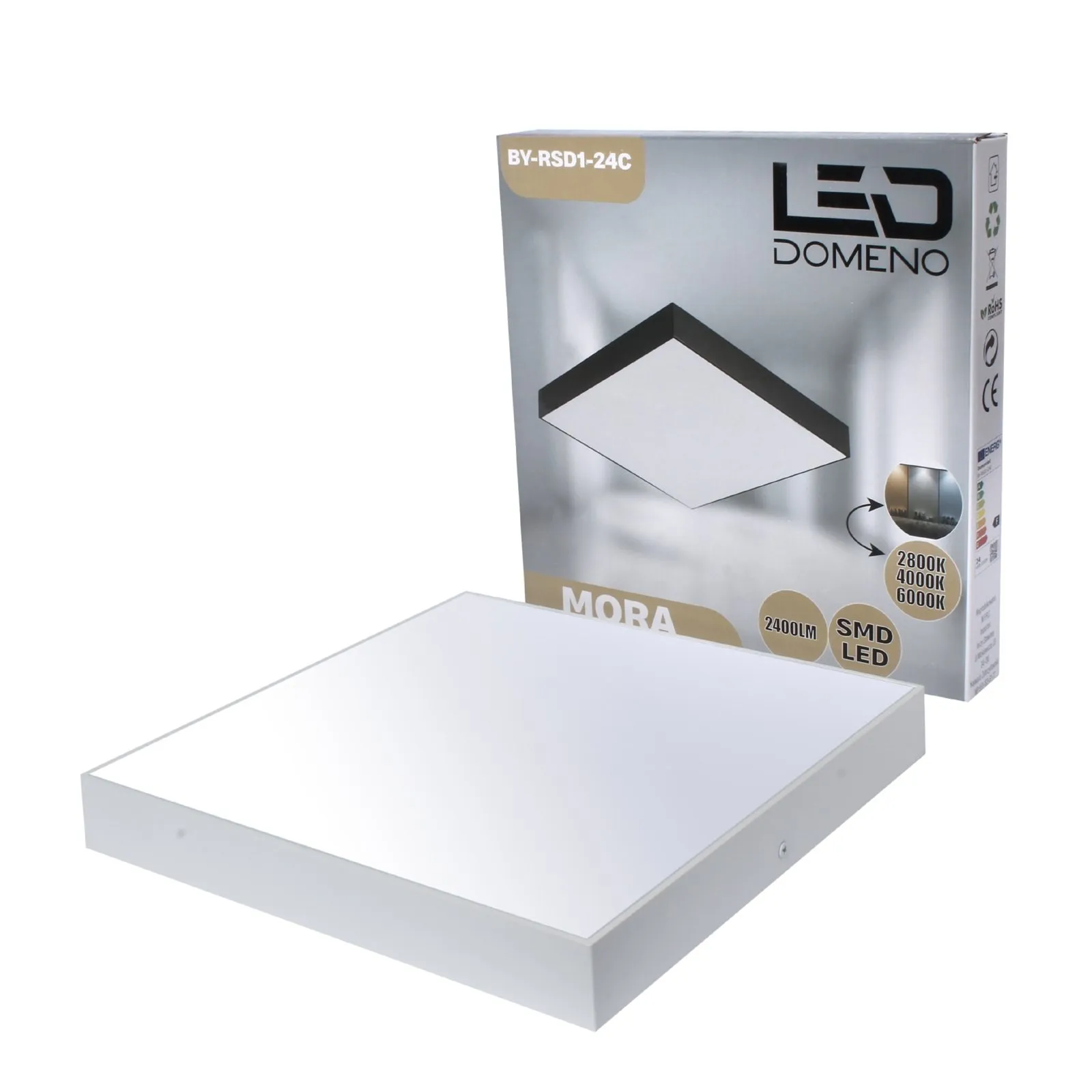 Lampa natynkowa Mora 30x30 24W IP44 biała BY-RSD1-24C - obrazek 3