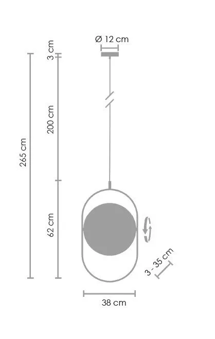 Lampa wisząca ELIPSE L, 65 cm - LED, czarna nowoczesna - obrazek 9