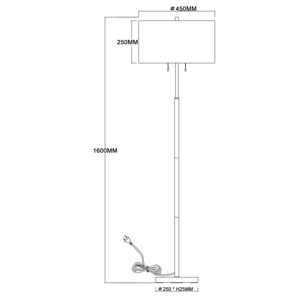 Lampa podłogowa Fogo czarna 2xE27 - obrazek 4